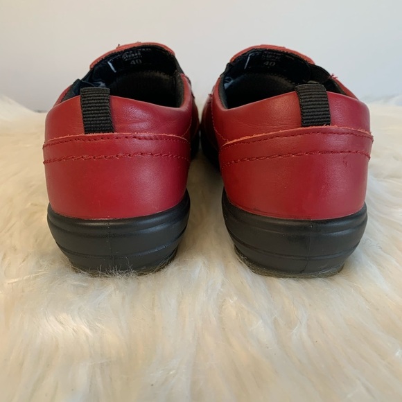 Red Leather Women's Loafers - Picture 5 of 7